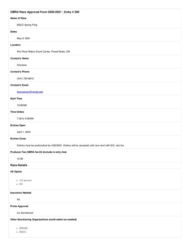 Oregon Barrel Racing Association