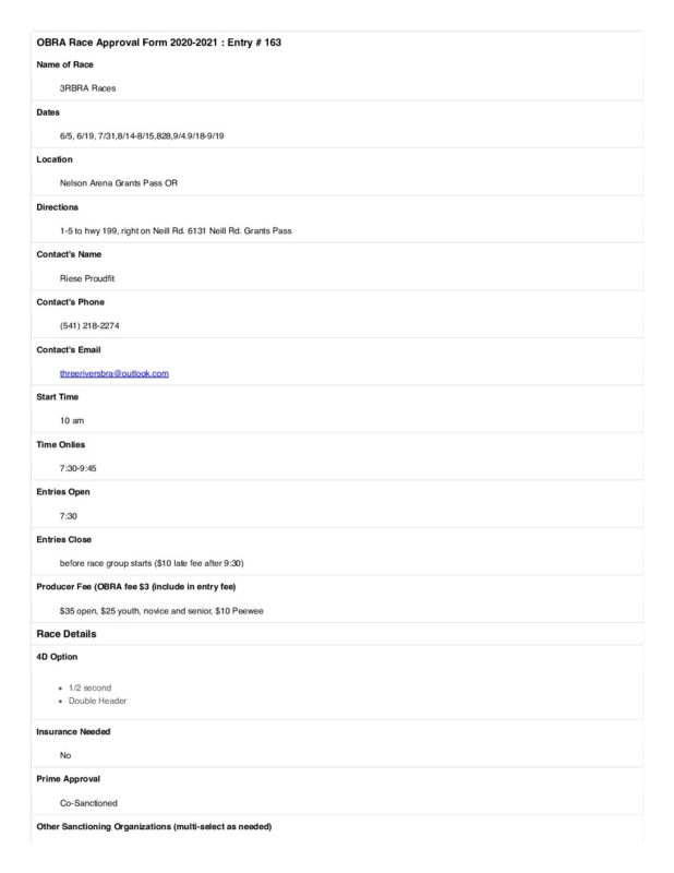 Oregon Barrel Racing Association