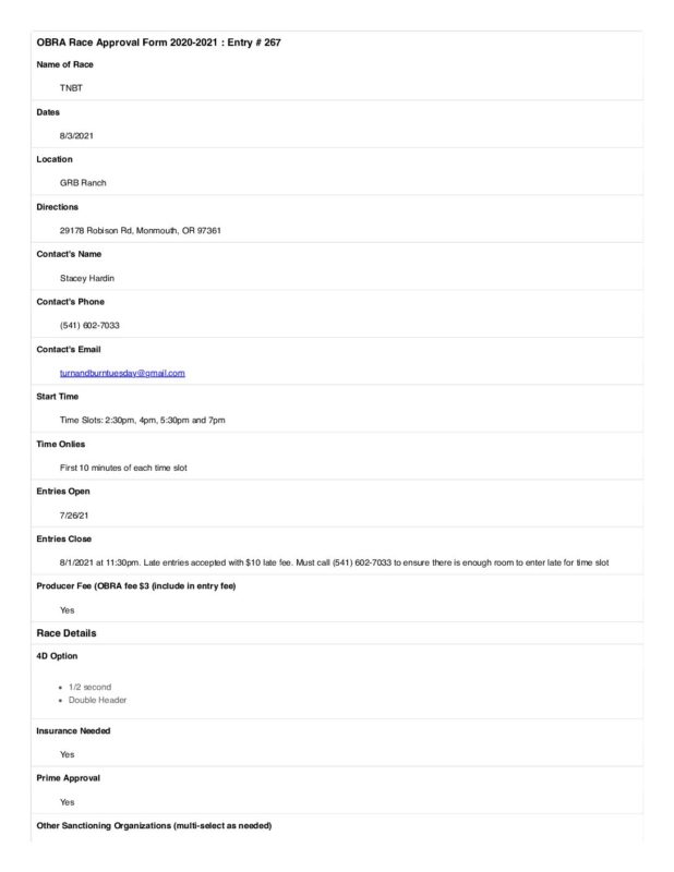 Oregon Barrel Racing Association