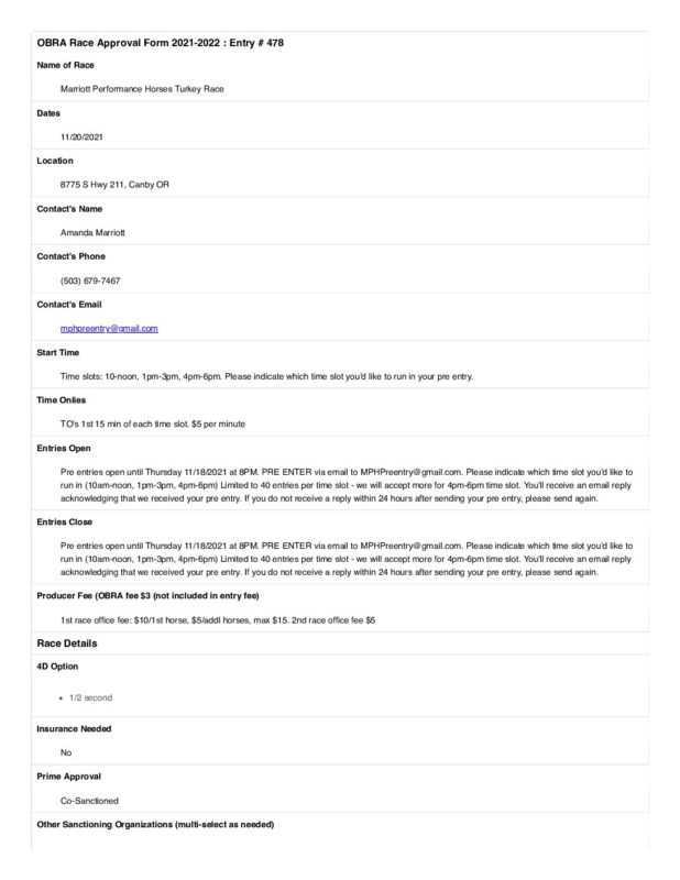 Oregon Barrel Racing Association