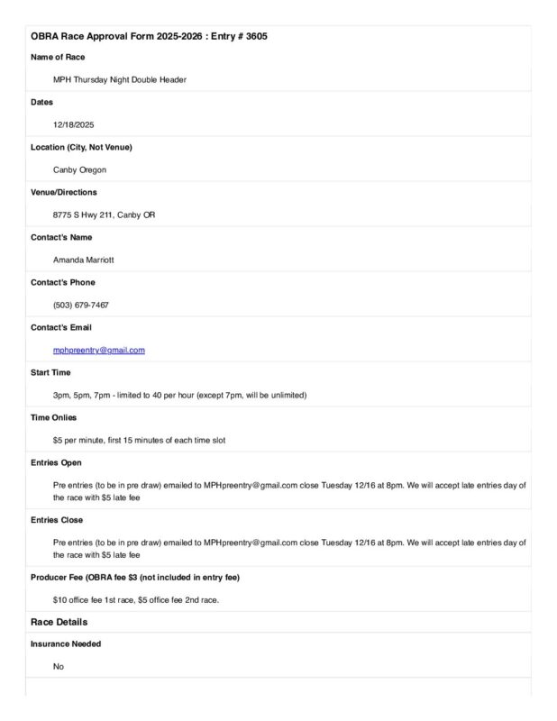 Oregon Barrel Racing Association