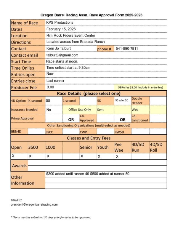 Oregon Barrel Racing Association