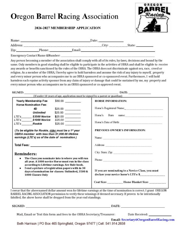 Oregon Barrel Racing Association