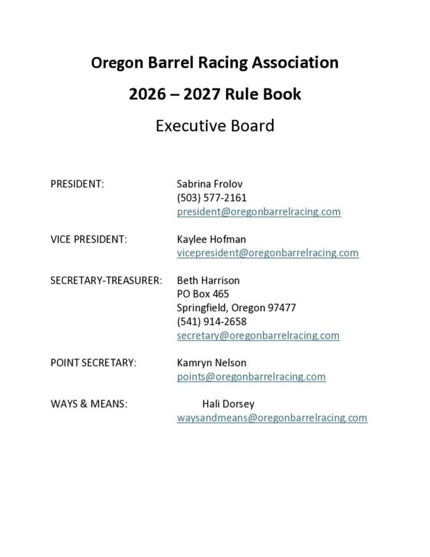Oregon Barrel Racing Association