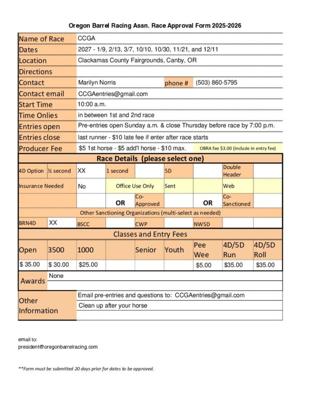 Oregon Barrel Racing Association